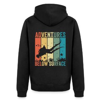Plongée sous-marine, Plongée sous-marine, Vacances en mer - Veste à capuche bio Premium Unisexe - noir - Dos - Nico (187cm)