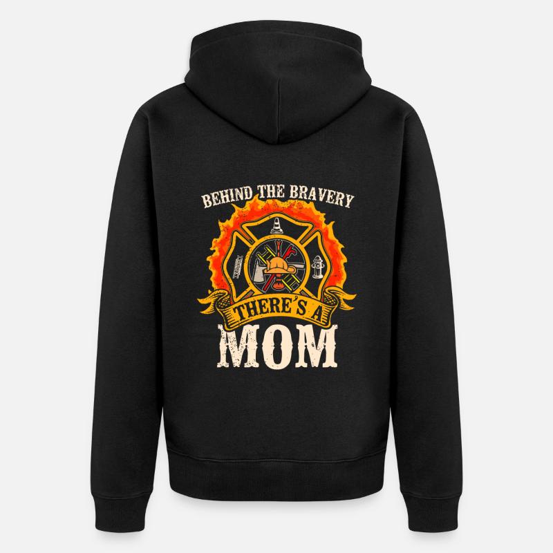 Feuerwehrmutter Feuerwehr Mutter - Unisex Premium Bio Zip Hoodie - Schwarz