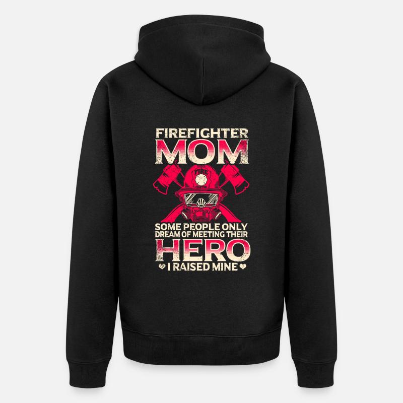 Feuerwehrmutter Feuerwehr Mutter - Unisex Premium Bio Zip Hoodie - Schwarz