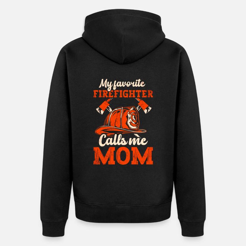 Mère pompier Mère pompier - Veste à capuche bio Premium Unisexe - noir
