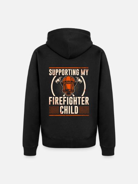 Feuerwehrmutter Feuerwehr Mutter - Unisex Premium Bio Zip Hoodie - Schwarz