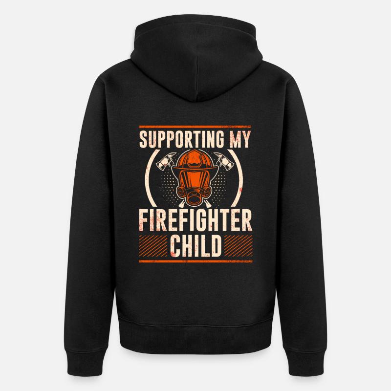 Feuerwehrmutter Feuerwehr Mutter - Unisex Premium Bio Zip Hoodie - Schwarz
