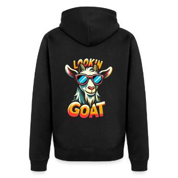 Bauernhof Tier Tier Landwirt Ziegenliebhaber - Unisex Premium Bio Zip Hoodie - Schwarz - Hinten - Nico (187cm)