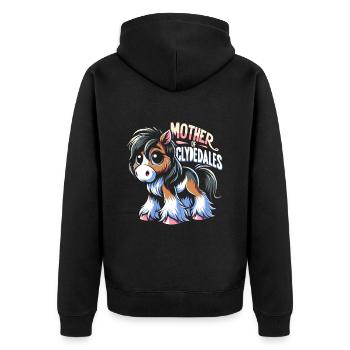 Amateurs de chevaux de trait race de cheval géant Clydesdale - Veste à capuche bio Premium Unisexe - noir - Dos - Nico (187cm)