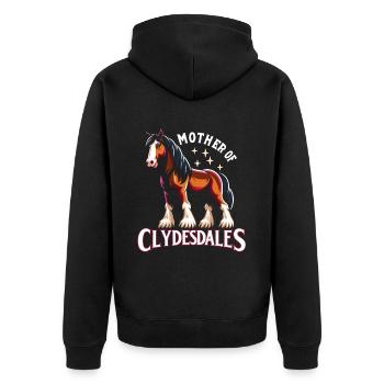 Amateurs de chevaux de trait race de cheval géant Clydesdale - Veste à capuche bio Premium Unisexe - noir - Dos - Nico (187cm)