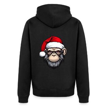 Tête de singe Noël Noël - Veste à capuche bio Premium Unisexe - noir - Dos - Nico (187cm)