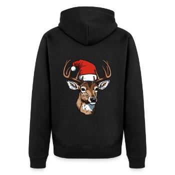 Tête de cerf Noël Noël - Veste à capuche bio Premium Unisexe - noir - Dos - Nico (187cm)