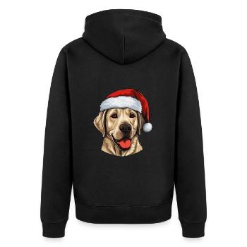 Labrador chien Portrait Noël - Veste à capuche bio Premium Unisexe - noir - Dos - Nico (187cm)