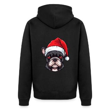 Bouledogue français chien Noël - Veste à capuche bio Premium Unisexe - noir - Dos - Nico (187cm)
