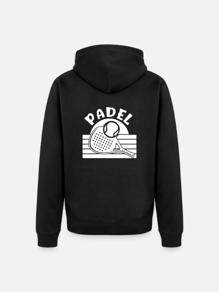 Padel - Premium økologisk unisex-hættejakke - sort