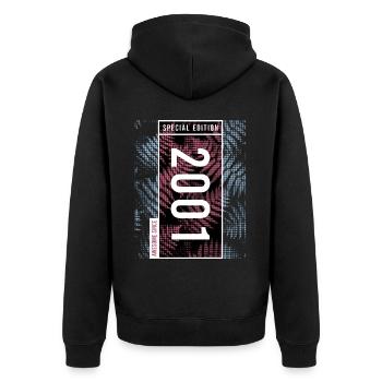 Special Edition 2001 Birthday Urban Graphic - Unisex Premium Organic Zip Hoodie - black - Back - Nico (187cm)