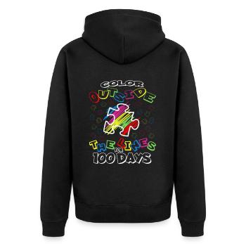 100. Tag Des Schulpuzzle Kostüm 100 Schultage - Unisex Premium Bio Zip Hoodie - Schwarz - Hinten - Nico (187cm)