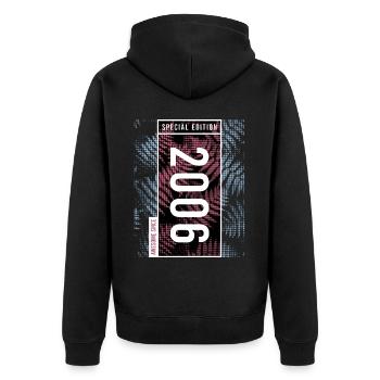 Special Edition 2006 Birthday Urban Graphic - Unisex Premium Organic Zip Hoodie - black - Back - Nico (187cm)