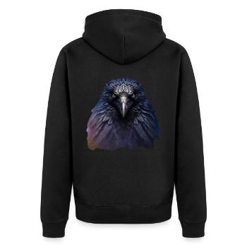 Galaxy Raven Viking Valhalla Space Spirit Animal C - Unisex Premium Bio Zip Hoodie - Schwarz - Hinten - Nico (187cm)