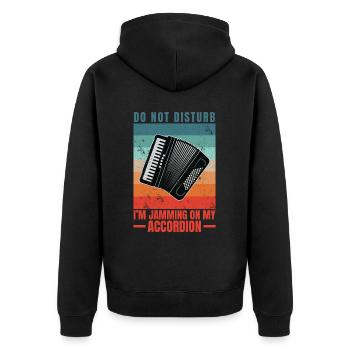 Accordéoniste Accordéon Musicien Dictons - Veste à capuche bio Premium Unisexe - noir - Dos - Nico (187cm)