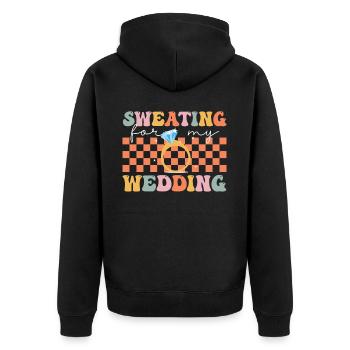 Groovy Bride Bridal Party Workout - Unisex Premium Bio Zip Hoodie - Schwarz - Hinten - Nico (187cm)