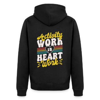 Activity Director Appreciation - Unisex Premium Bio Zip Hoodie - Schwarz - Hinten - Nico (187cm)