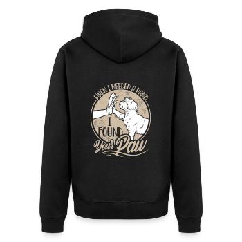 Shih Tzu Niedlich Shih Tzu Liebe Shih Tzu - Unisex Premium Bio Zip Hoodie - Schwarz - Hinten - Nico (187cm)