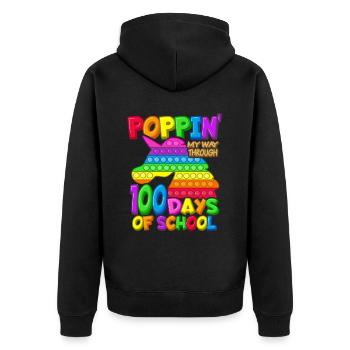 100th Day of School Unicorn Costume 100 Days of School - Unisex Premium Organic Zip Hoodie - black - Back - Nico (187cm)