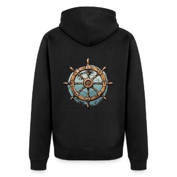 Sea Shanty Design Für Lieben Beim Singen Von - Unisex Premium Bio Zip Hoodie - Schwarz - Hinten - Nico (187cm)