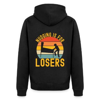 Pinball pinball machine - Unisex Premium Organic Zip Hoodie - black - Back - Nico (187cm)