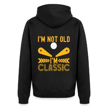 Pinball pinball machine - Unisex Premium Organic Zip Hoodie - black - Back - Nico (187cm)