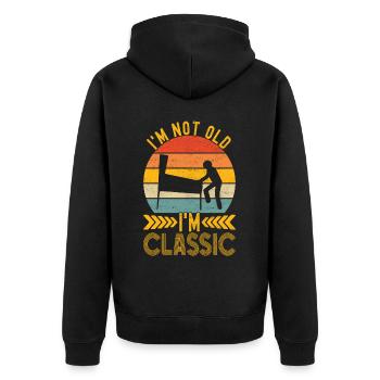 Pinball Flipper - Unisex Premium Organic Zip Hoodie - black - Back - Nico (187cm)