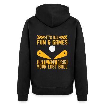 Pinball pinball machine - Unisex Premium Organic Zip Hoodie - black - Back - Nico (187cm)