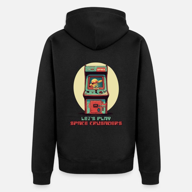 Jouons, Crusaders in Space - Veste à capuche bio Premium Unisexe - noir