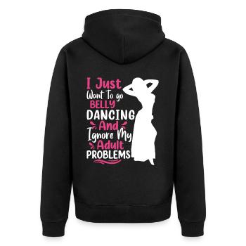 Funny Belly Dancer, Salsa And Ballet Dancers - Unisex Premium Bio Zip Hoodie - Schwarz - Hinten - Nico (187cm)