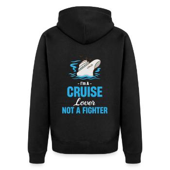 I'm a cruise lover, not a - Unisex Premium Organic Zip Hoodie - black - Back - Nico (187cm)