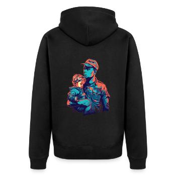 Jour des anciens combattants Papa Grand-père Anciens combattants - Veste à capuche bio Premium Unisexe - noir - Dos - Nico (187cm)