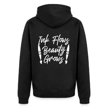 Calligraphie arabe Calligraphie écriture lettrage - Veste à capuche bio Premium Unisexe - noir - Dos - Nico (187cm)