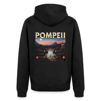Pompeji Geschichte Reisen Ich liebe das Römische Reich - Unisex Premium Bio Zip Hoodie - Schwarz - Hinten - Nico (187cm)