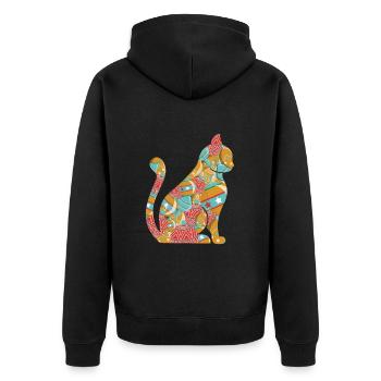 Chat domestique Chat à poil court Maine Coon Noël - Veste à capuche bio Premium Unisexe - noir - Dos - Nico (187cm)