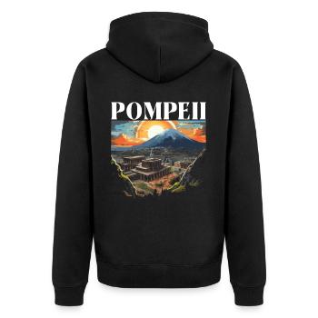Pompeji Geschichte Reisen Ich liebe das Römische Reich - Unisex Premium Bio Zip Hoodie - Schwarz - Hinten - Nico (187cm)