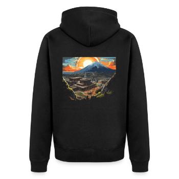 Pompeji Geschichte Reisen Ich liebe das Römische Reich - Unisex Premium Bio Zip Hoodie - Schwarz - Hinten - Nico (187cm)
