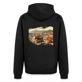 Pompeji Geschichte Reisen Ich liebe das Römische Reich - Unisex Premium Bio Zip Hoodie - Schwarz - Hinten - Nico (187cm)