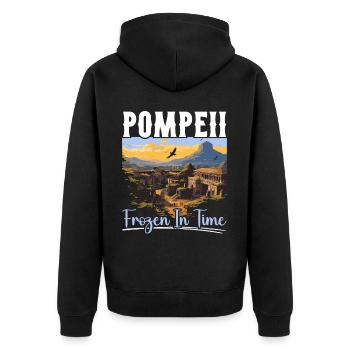 Pompeji Geschichte Reisen Ich liebe das Römische Reich - Unisex Premium Bio Zip Hoodie - Schwarz - Hinten - Nico (187cm)