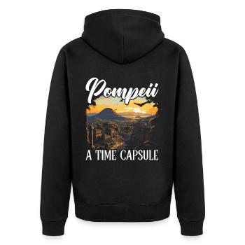 Pompéi Histoire Voyage J’aime l’Empire romain - Veste à capuche bio Premium Unisexe - noir - Dos - Nico (187cm)