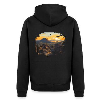 Pompeji Geschichte Reisen Ich liebe das Römische Reich - Unisex Premium Bio Zip Hoodie - Schwarz - Hinten - Nico (187cm)