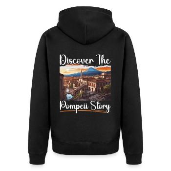 Pompeji Geschichte Reisen Ich liebe das Römische Reich - Unisex Premium Bio Zip Hoodie - Schwarz - Hinten - Nico (187cm)