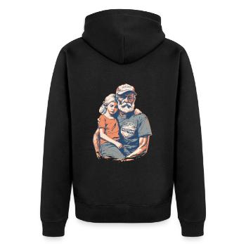 Jour des anciens combattants Papa Grand-père Anciens combattants - Veste à capuche bio Premium Unisexe - noir - Dos - Nico (187cm)
