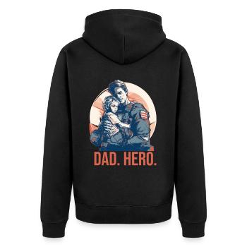 Jour des anciens combattants Papa Grand-père Anciens combattants - Veste à capuche bio Premium Unisexe - noir - Dos - Nico (187cm)