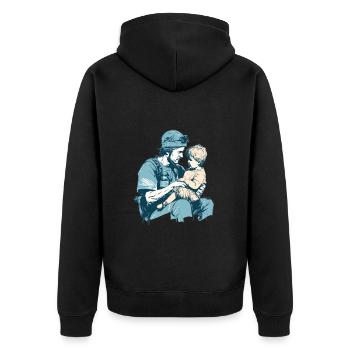 Jour des anciens combattants Papa Grand-père Anciens combattants - Veste à capuche bio Premium Unisexe - noir - Dos - Nico (187cm)