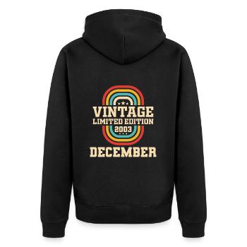 20ème anniversaire décembre millésime 2003 - Veste à capuche bio Premium Unisexe - noir - Dos - Nico (187cm)