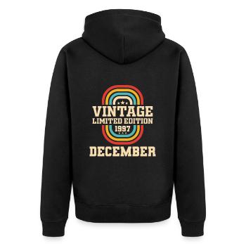 26ème anniversaire décembre millésime 1997 millésime - Veste à capuche bio Premium Unisexe - noir - Dos - Nico (187cm)