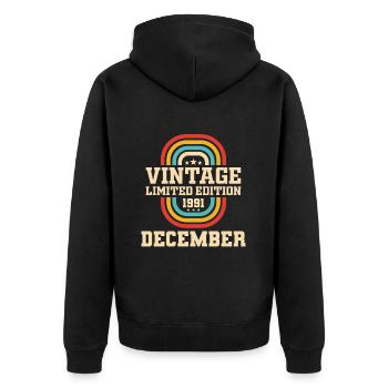 32ème anniversaire décembre millésime 1991 millésime - Veste à capuche bio Premium Unisexe - noir - Dos - Nico (187cm)