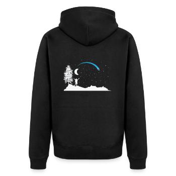 Étoile filante avec lune dans le ciel - Veste à capuche bio Premium Unisexe - noir - Dos - Nico (187cm)