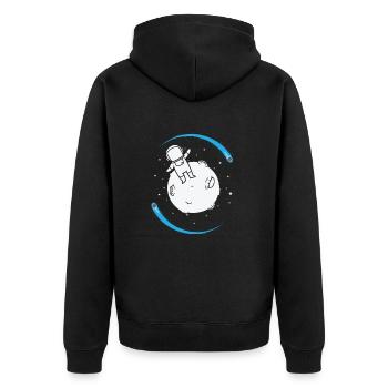 Étoiles filantes avec ciel spatial d’astronaute - Veste à capuche bio Premium Unisexe - noir - Dos - Nico (187cm)